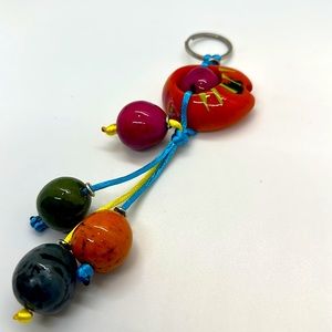 Eco Sustainable Tagua Pambil key chain large lightweight exotic Ecuadorian new